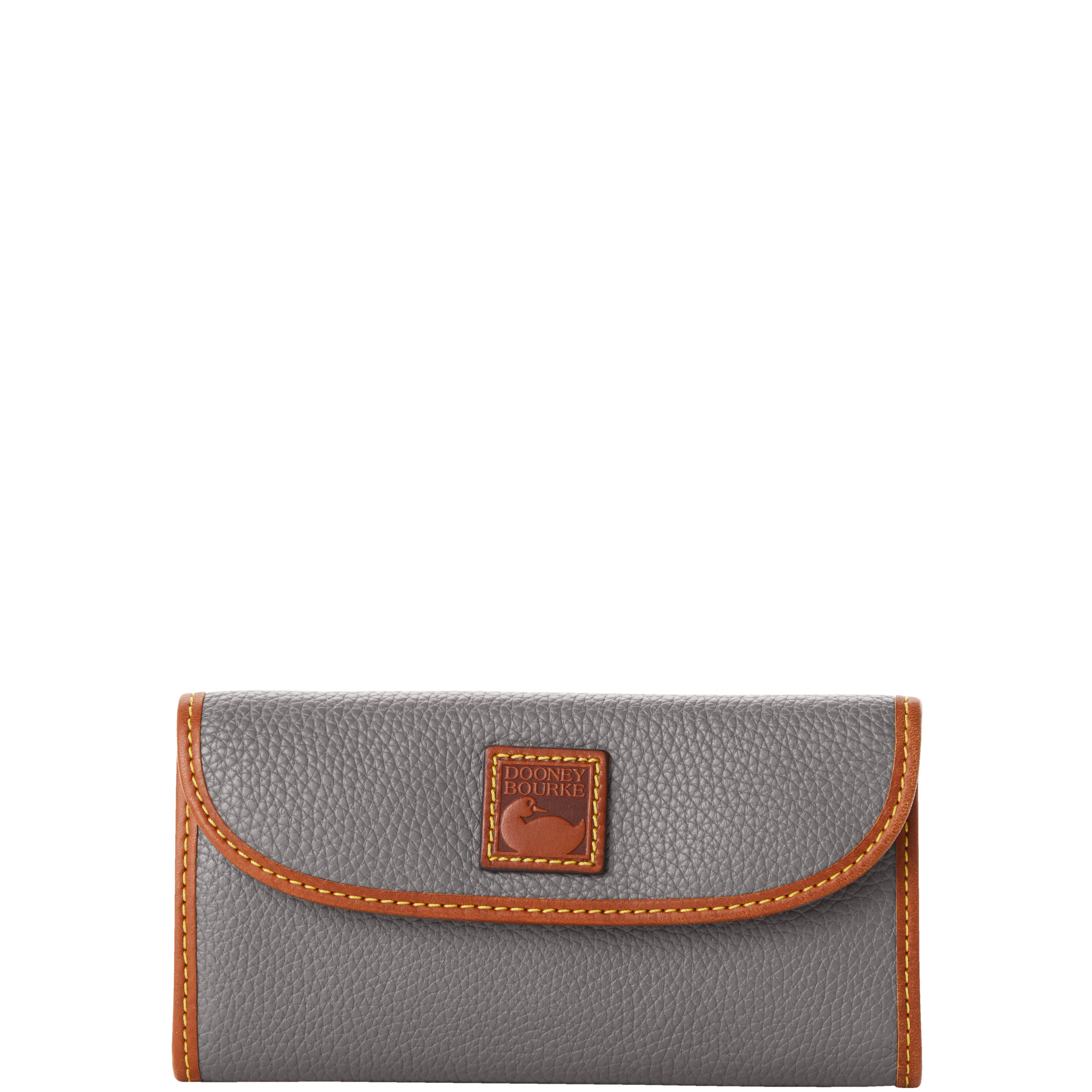 Dooney & Bourke Womens Pebble Grain Continental Leather Clutch Bag in Teal Product Image