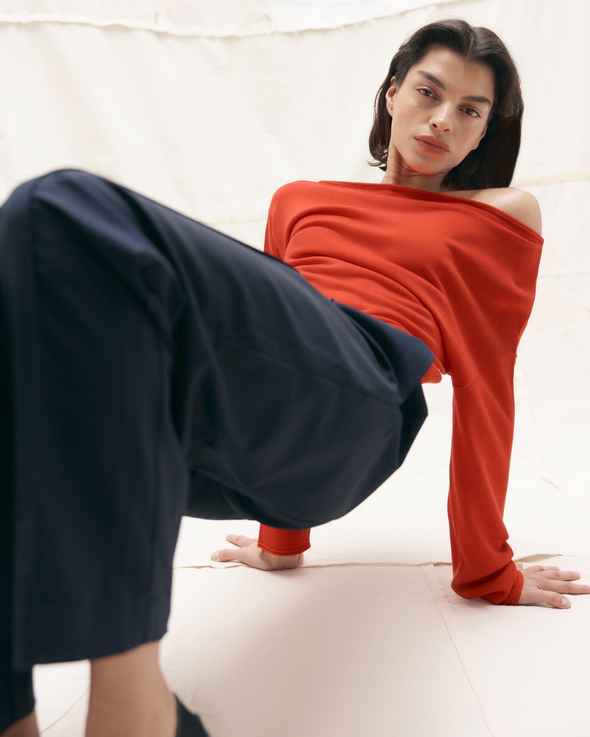 Hachi Tencel-Wool Off-Shoulder Sweater Product Image