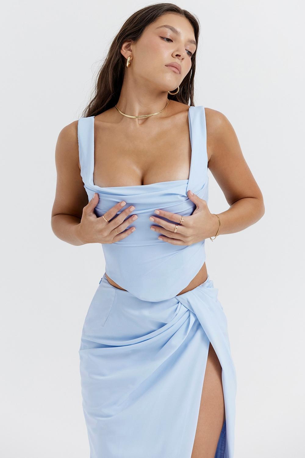 Una  soft blue corset Product Image