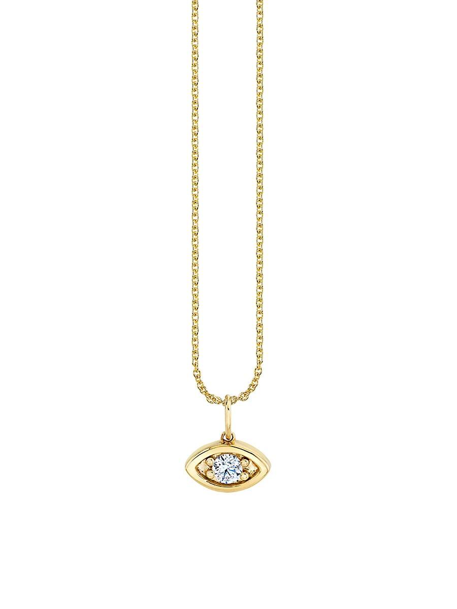 Womens Marquis Eye 14K Gold & Diamond Necklace Product Image