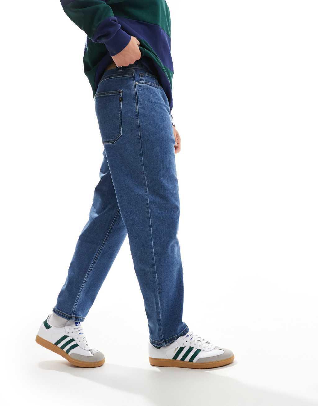 Farah Hawtin straight jeans in worn indigo  Product Image