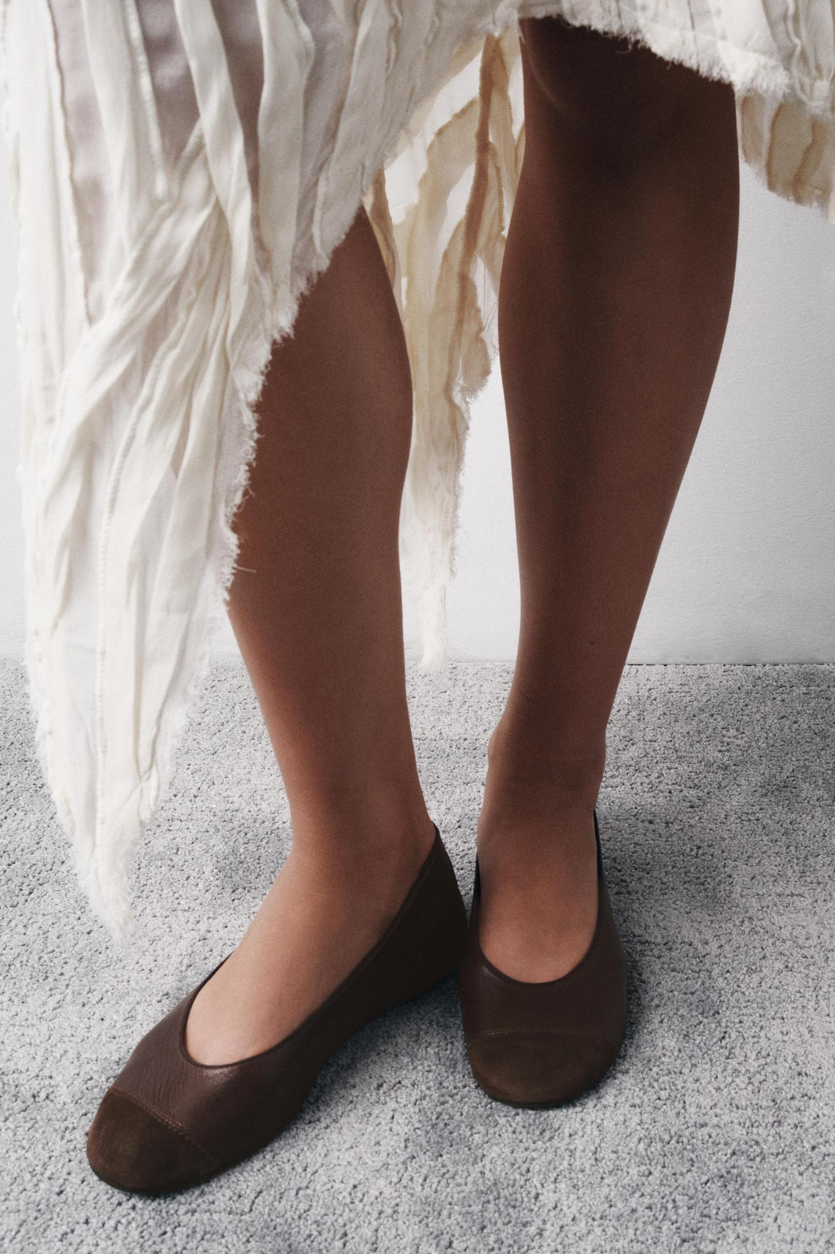 LEATHER BALLET FLATS Product Image