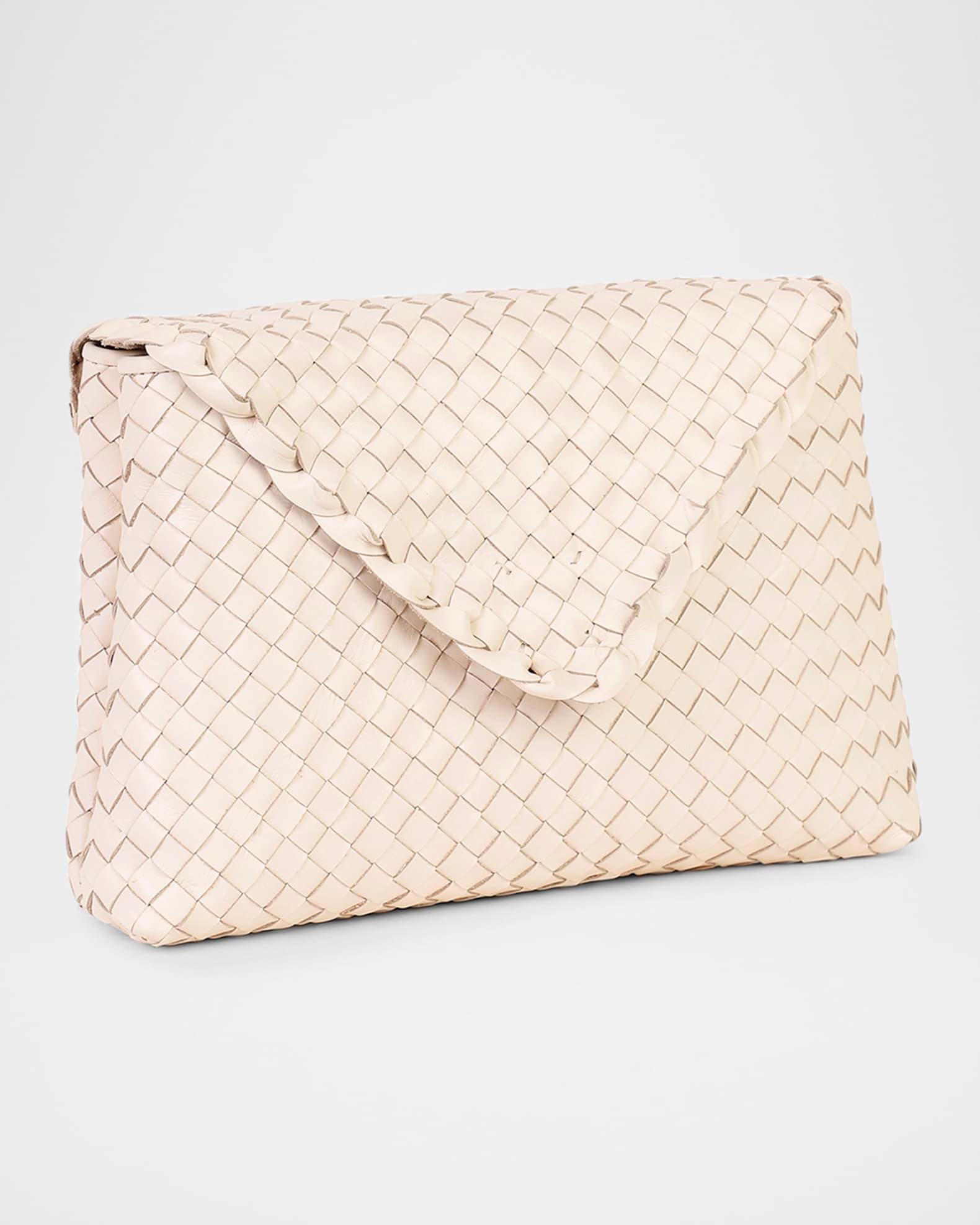 Jamie Envelope Woven Leather Clutch Bag Product Image