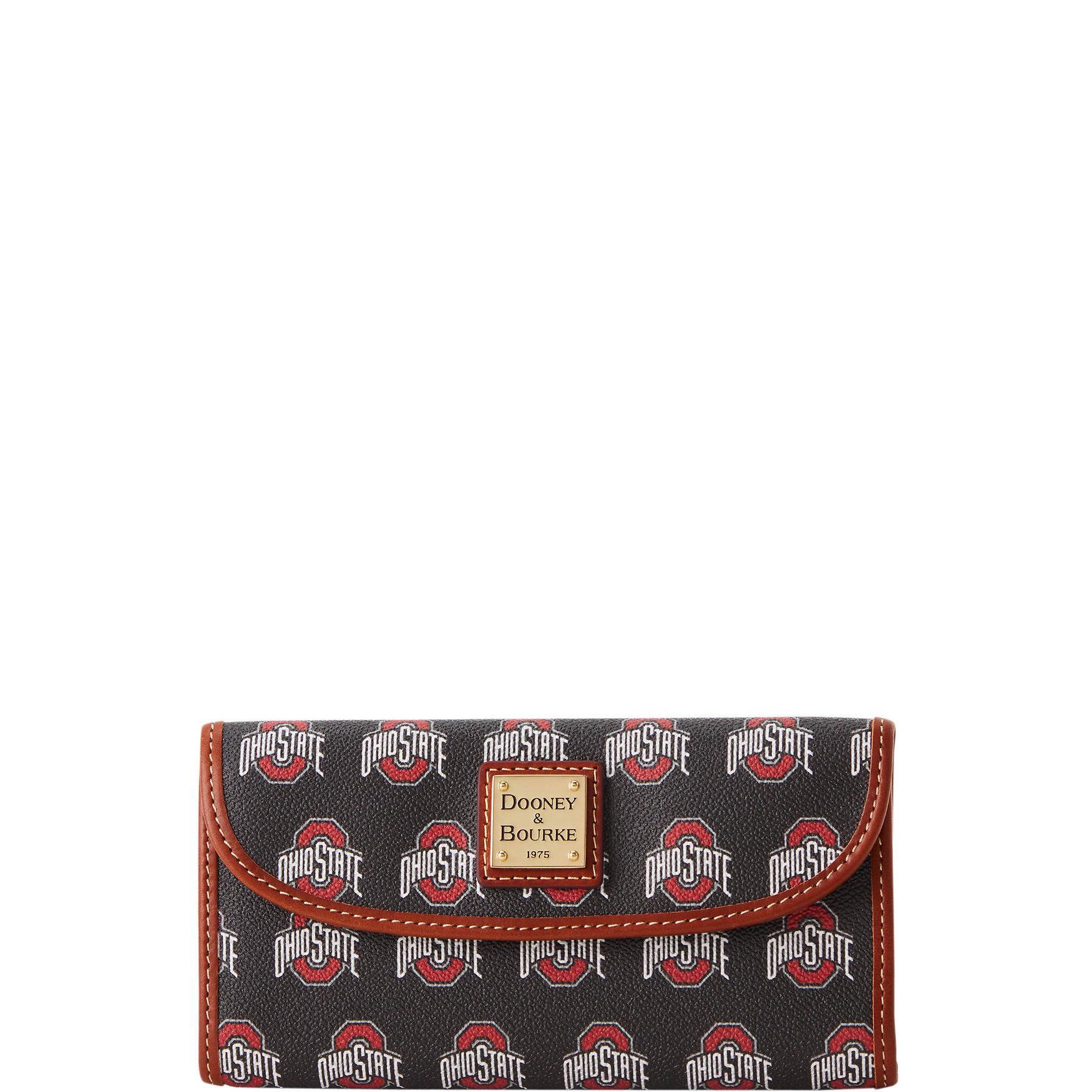Dooney & Bourke Womens Collegiate Ohio State University Continental Coated Cotton Clutch in Black Product Image