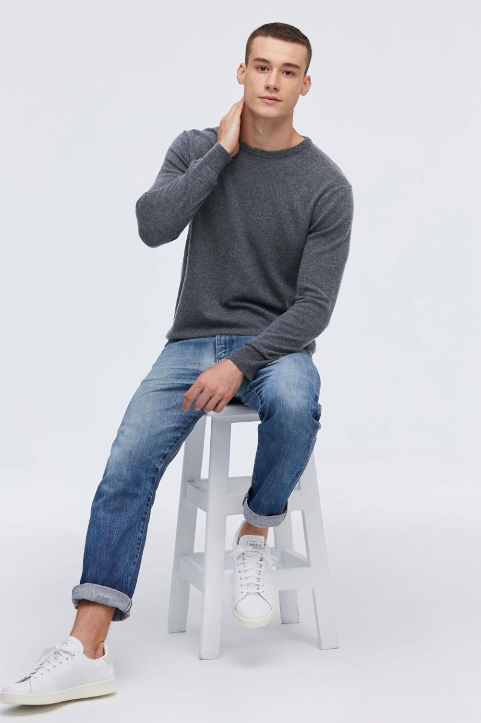 Crew Neck  Classic  Soft Cashmere Sweater For Men Product Image