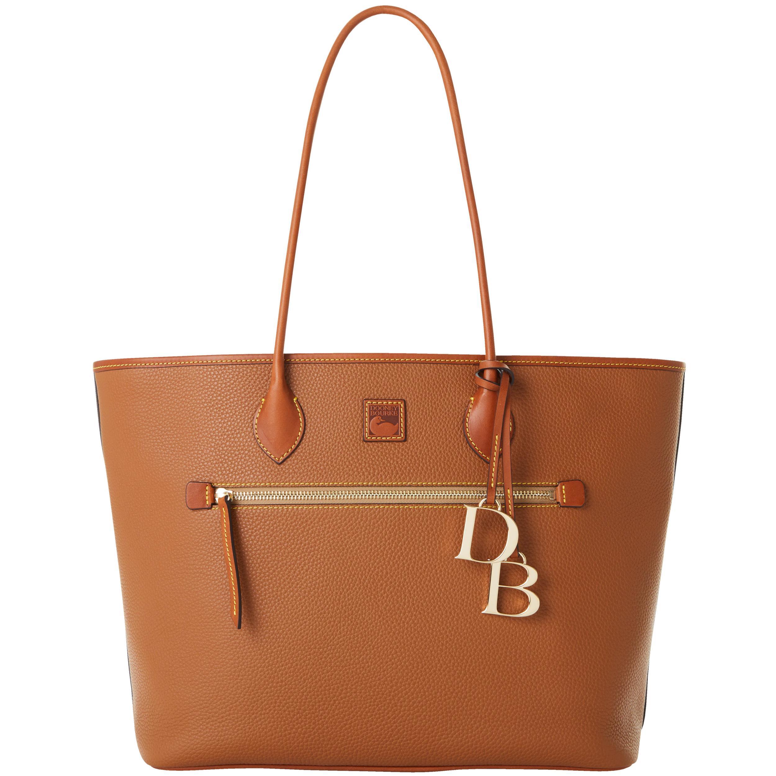 Dooney & Bourke Womens Pebble Grain Large Leather Tote Shopping Bag in Coral Product Image