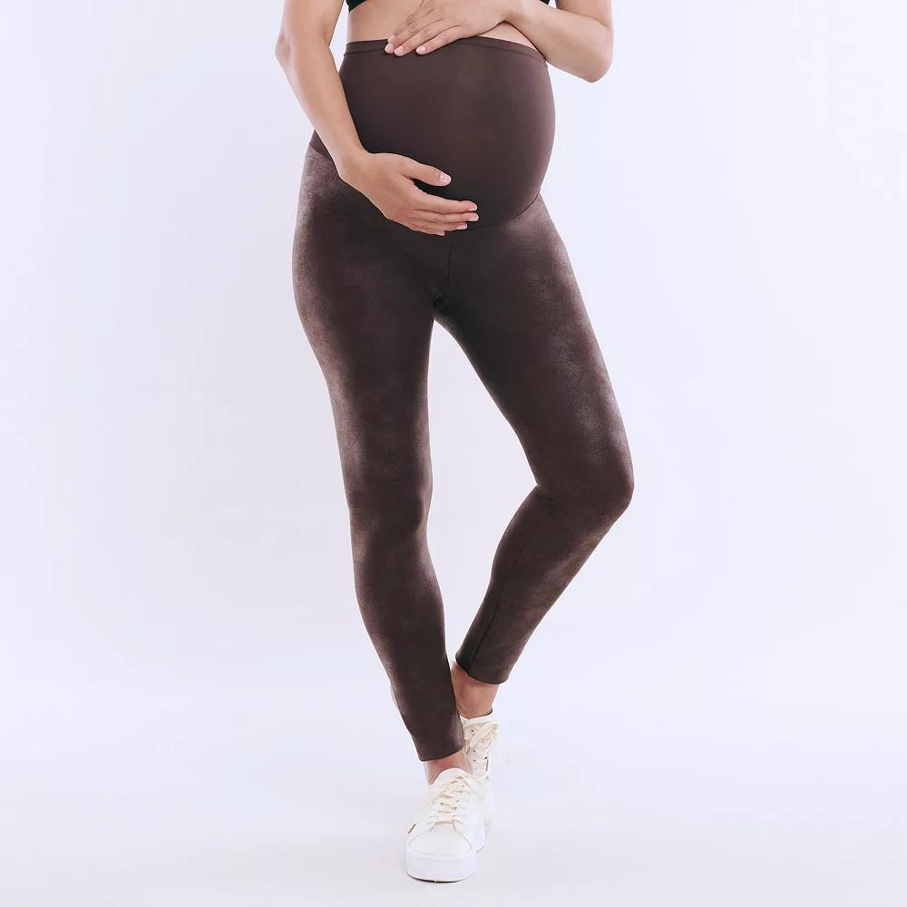 Maternity Motherhood Essential Pleather Leggings, Womens Product Image
