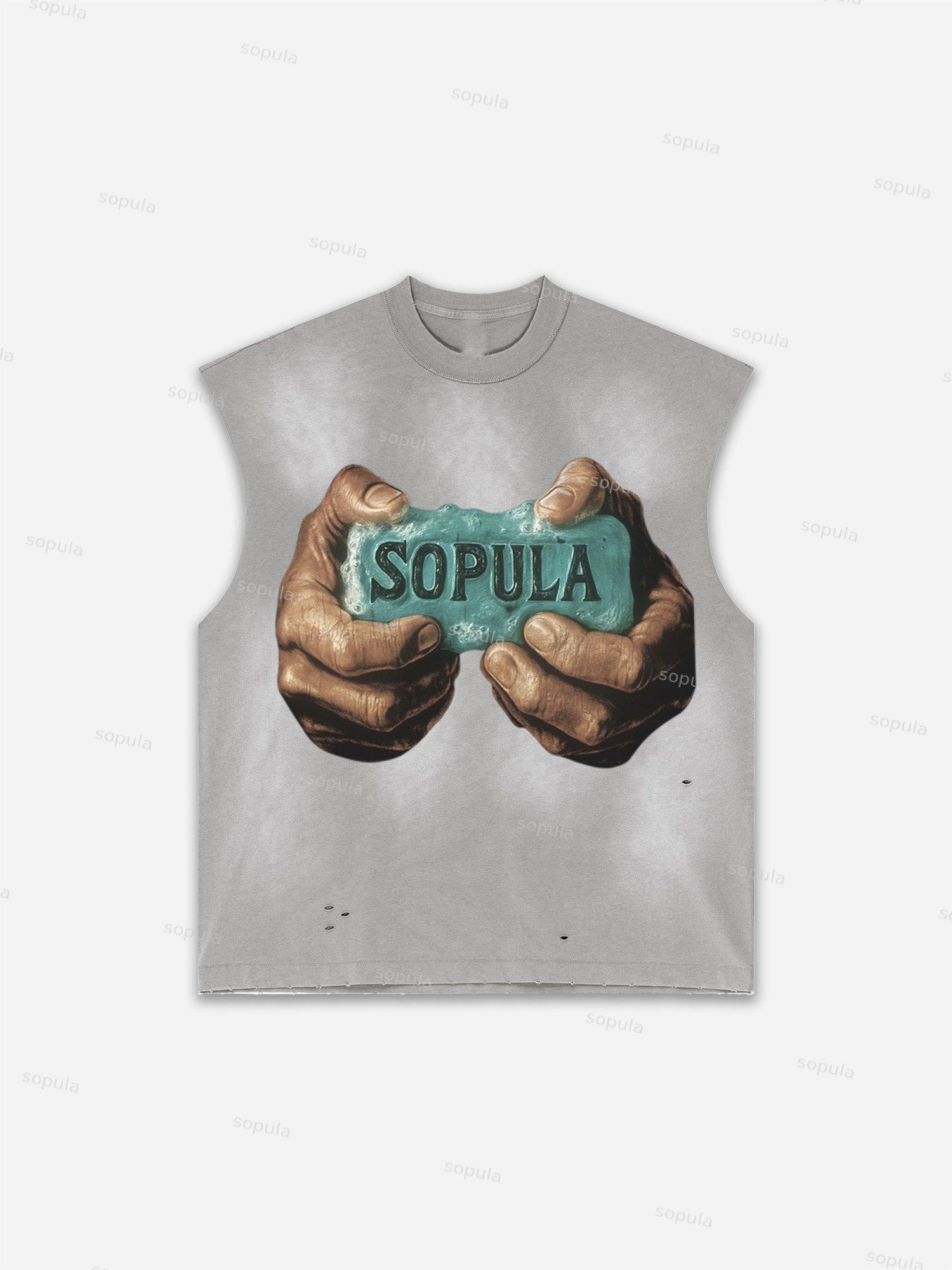 Future World Brainstorming Graphic Print Distressed Tank Top Product Image