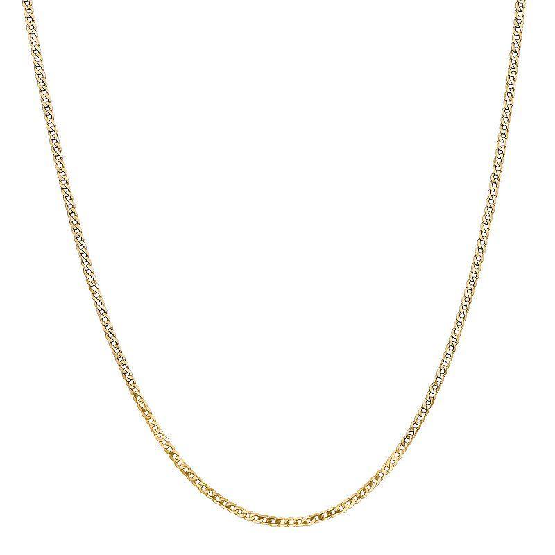 14k Gold Beveled Curb Chain Necklace, Women's, Size: 8" Product Image