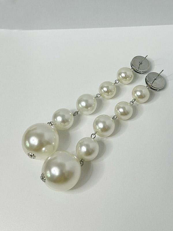 Beaded Geometric Shiny Earrings Accessories Product Image