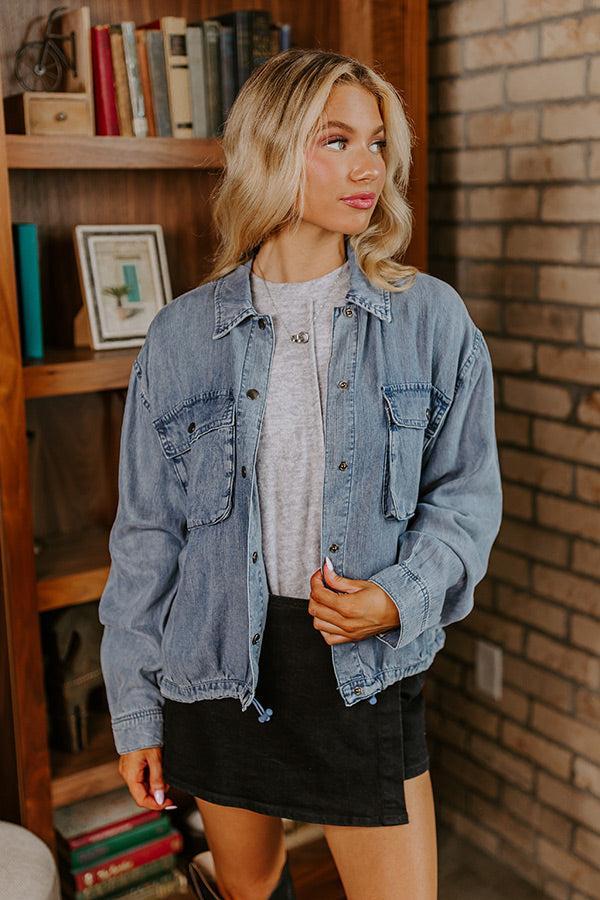 Setting Records Lightweight Chambray Jacket Product Image