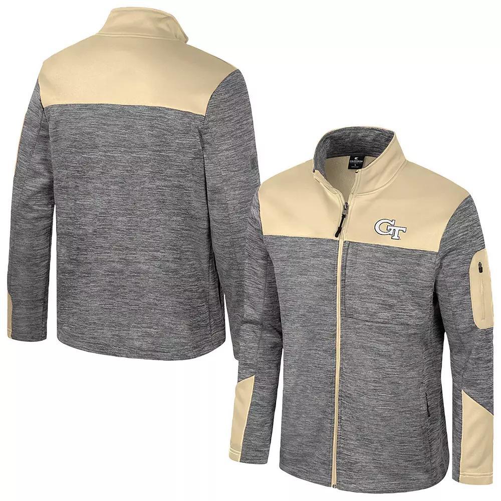 Mens Colosseum Gray/Gold Georgia Tech Yellow Jackets Guard Full-Zip Jacket Product Image