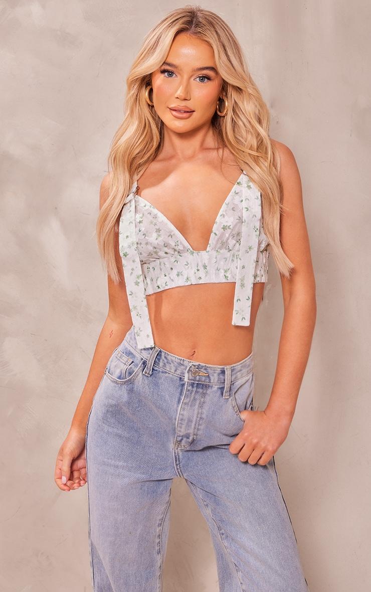 White Floral Lace Bralet Product Image