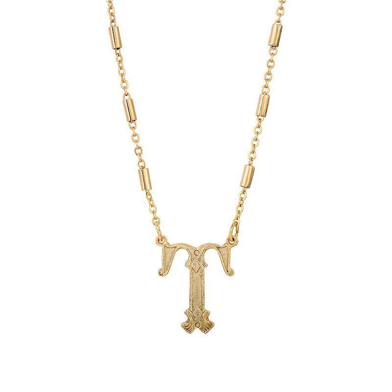 1928 Gold Tone Initial Necklace, Womens, Yellow K Product Image