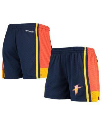 Women's Mitchell & Ness Navy Golden State Warriors Jump Shot Shorts, Size: Small, Blue Product Image
