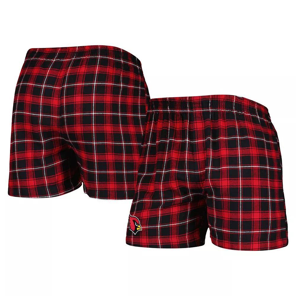Men's Concepts Sport Black/Cardinal Arizona Cardinals Ledger Flannel Boxers, Size: XL Product Image