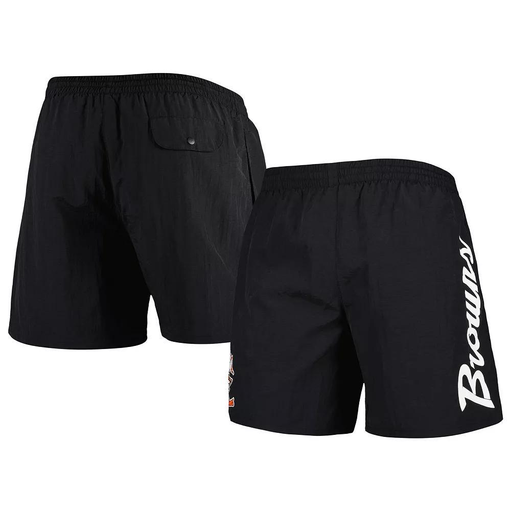Men's Mitchell & Ness Black Cleveland Browns Team Essentials Nylon Shorts, Size: Small Product Image