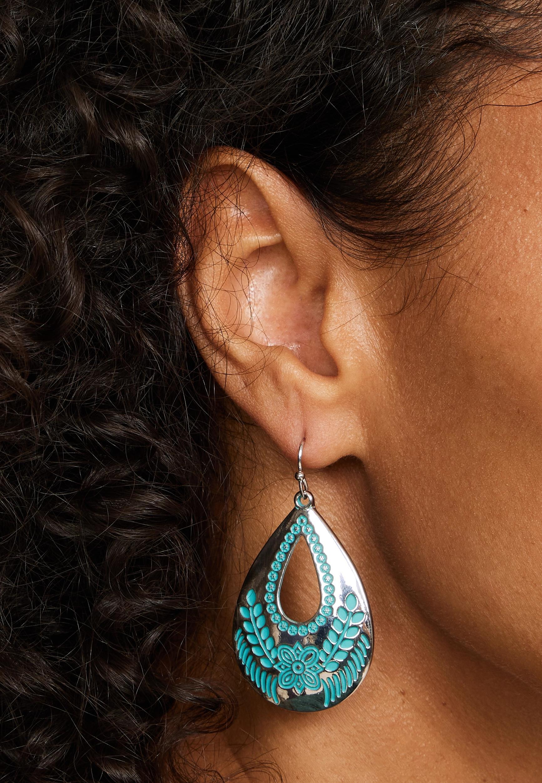 Silver Western Teardrop Earrings Product Image