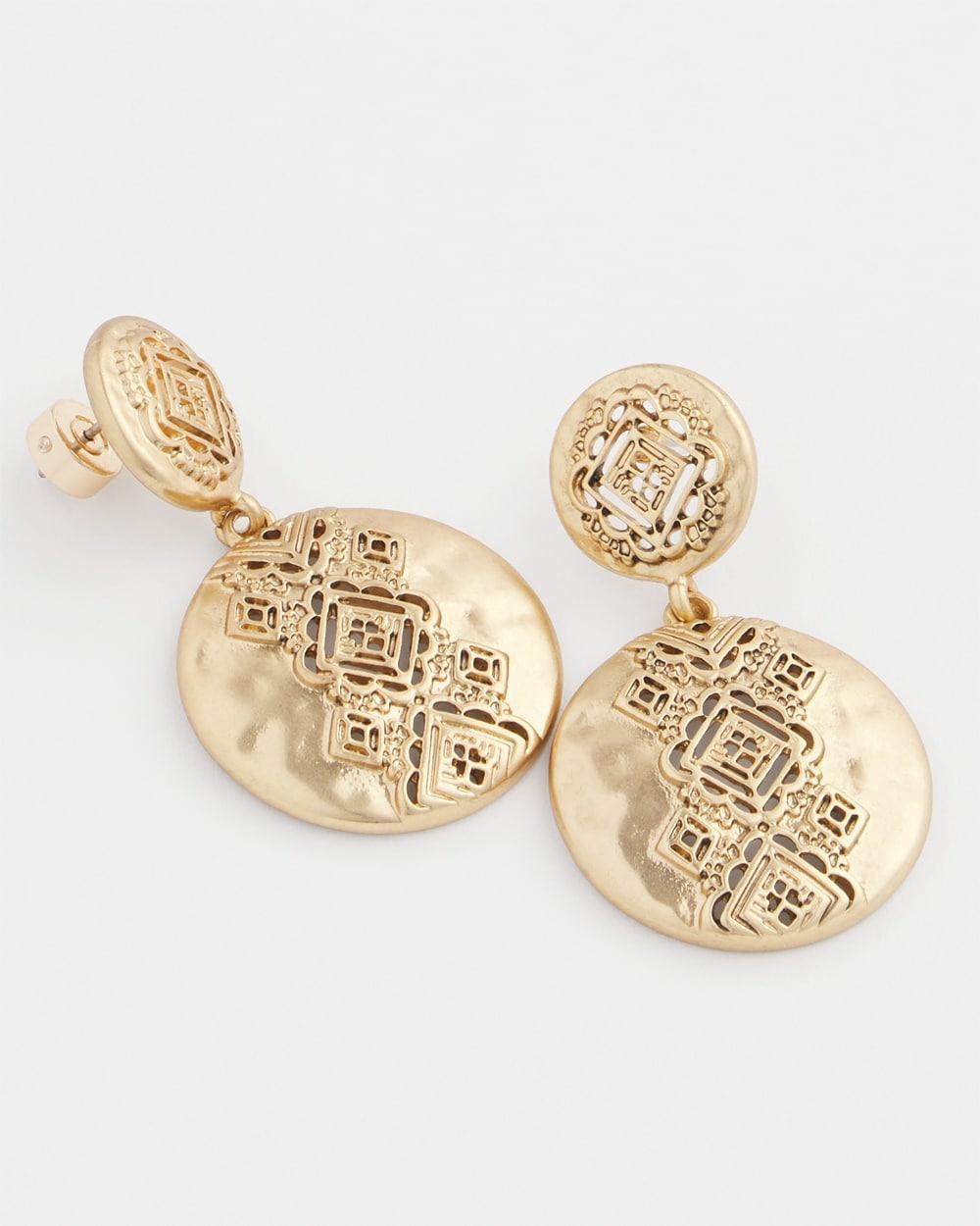 No Droop™ Gold-Tone Medallion Earrings Product Image