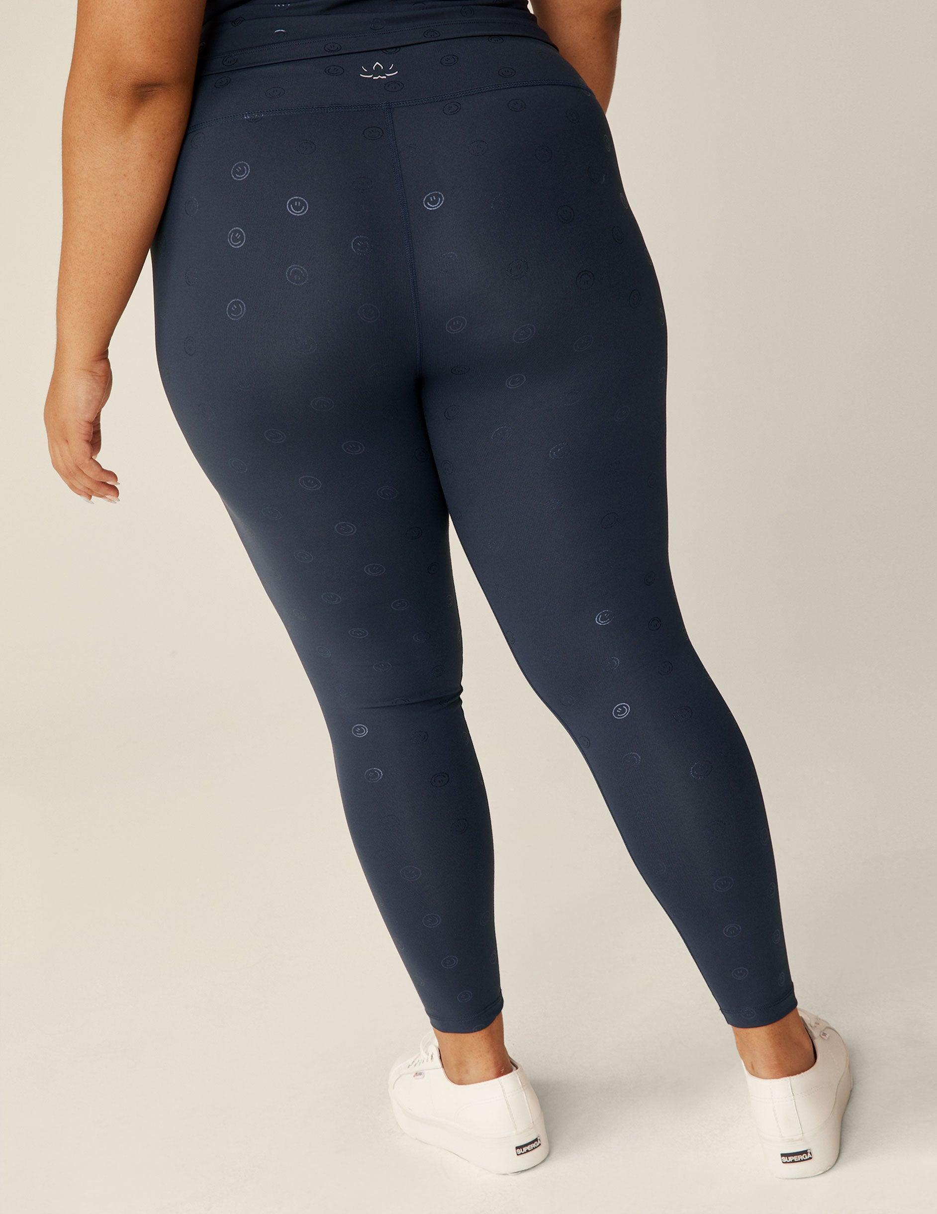 Navy Happy Face PowerShine High Waisted Midi Legging Product Image