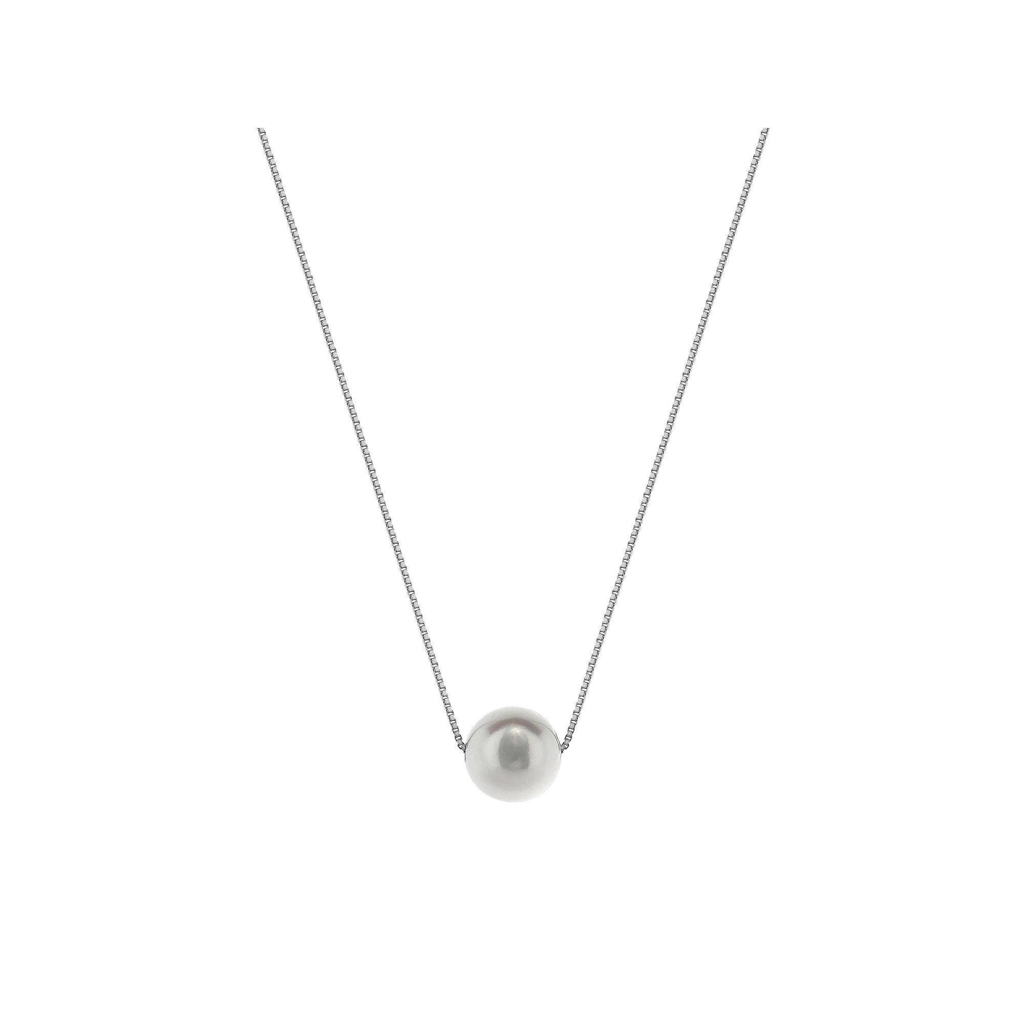 Gemstone Brilliance Sterling Silver Freshwater Cultured Pearl Necklace, Womens Silver Tone Product Image