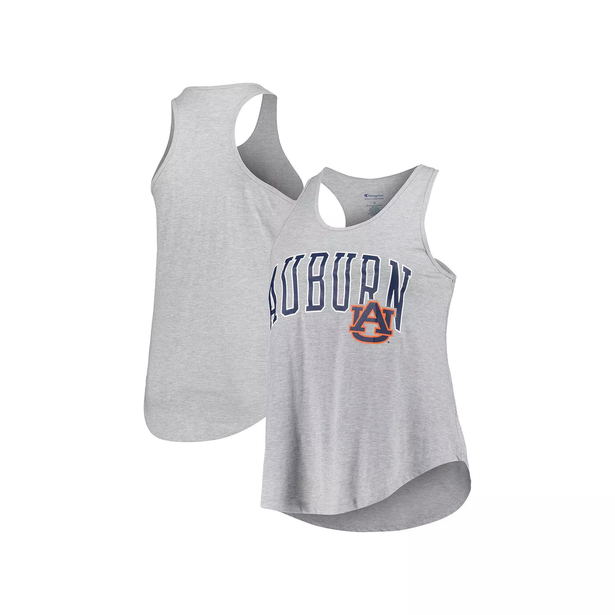 Women's Profile Heather Gray Auburn Tigers Arch Logo Racerback Scoop Neck Tank Top, Size: 4XL, Grey Product Image