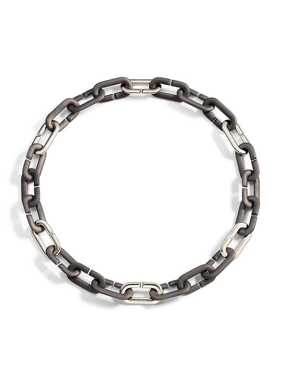 Womens Mon Jeu 18K White Gold & Titanium Chain Necklace Product Image