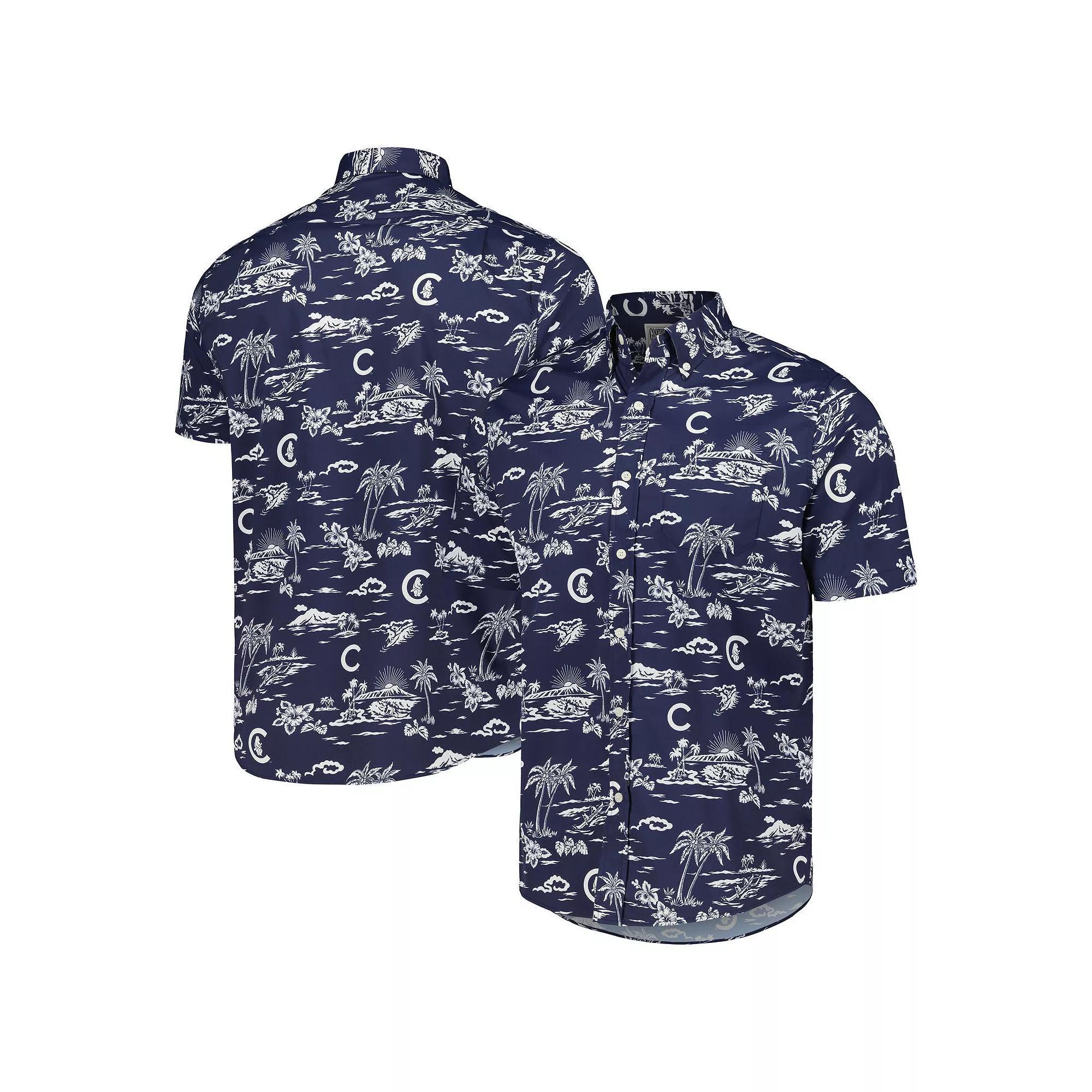 Men's Reyn Spooner Navy Chicago Cubs Kekai Button-Down Shirt, Size: Small, Blue Product Image