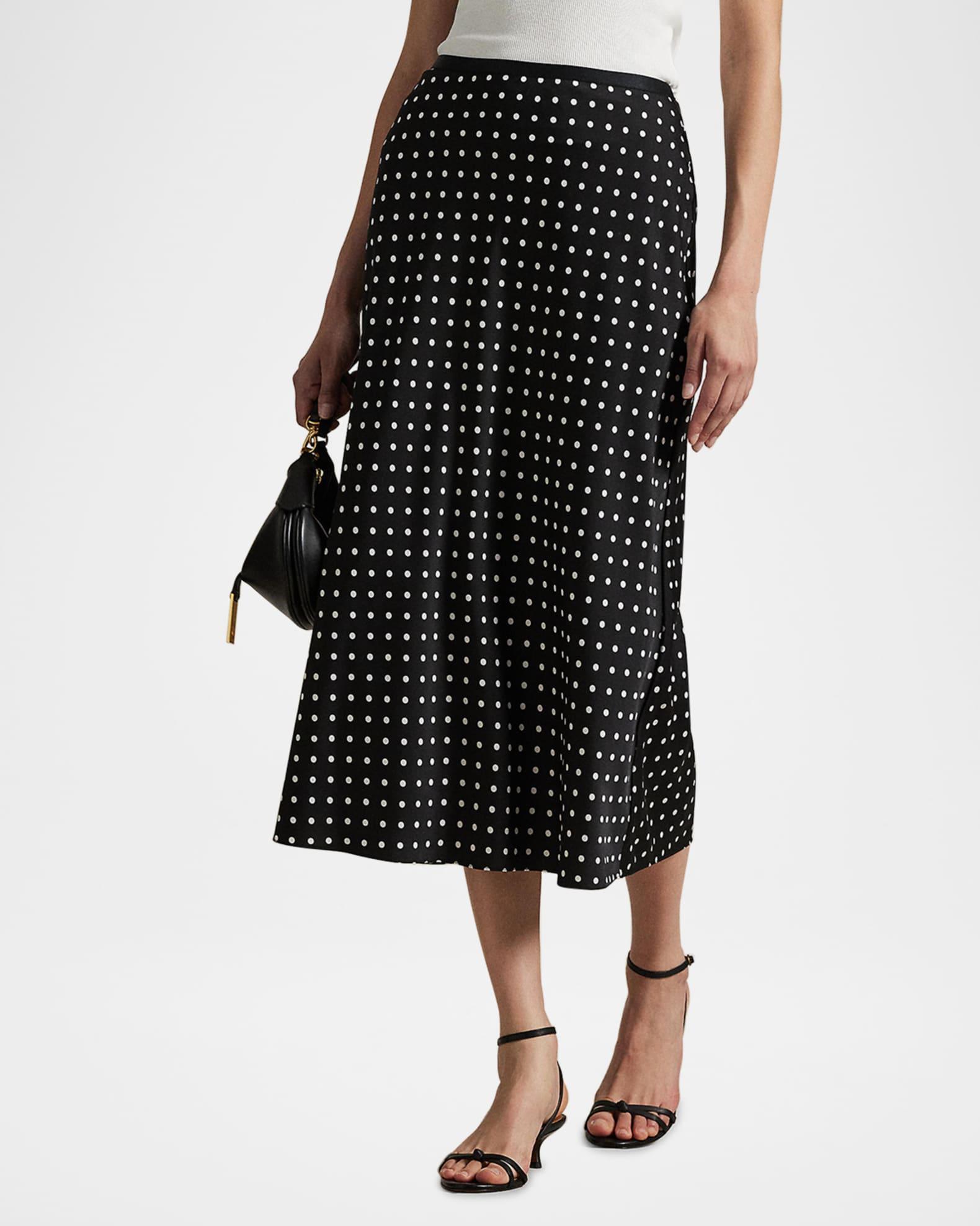Polka-Dot Satin Skirt Product Image