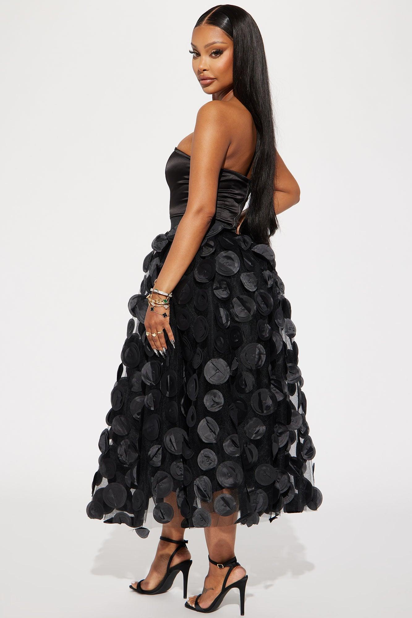 Tina Tulle Midi Dress - Black Product Image