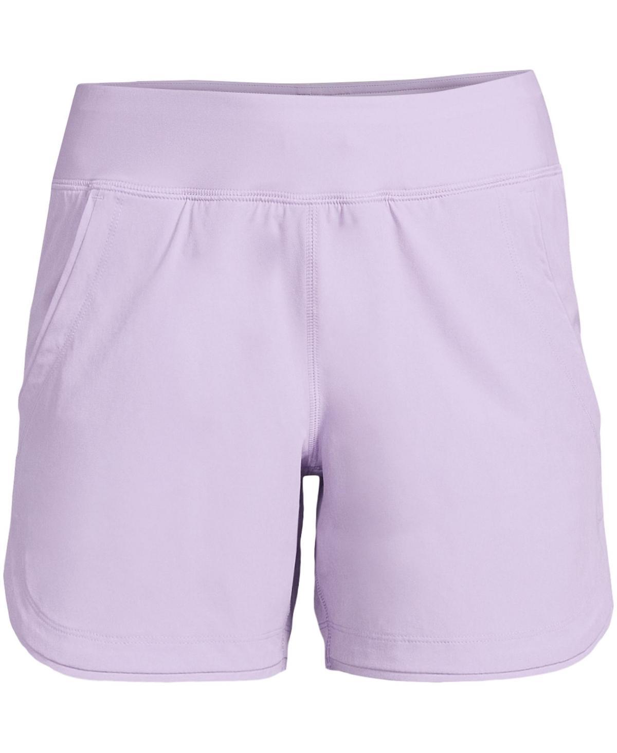 Petite Lands' End 5" Quick Dry Elastic Waist Board Shorts Swim Cover-up, Women's, Size: 12 Petite, Deep  Blue Product Image