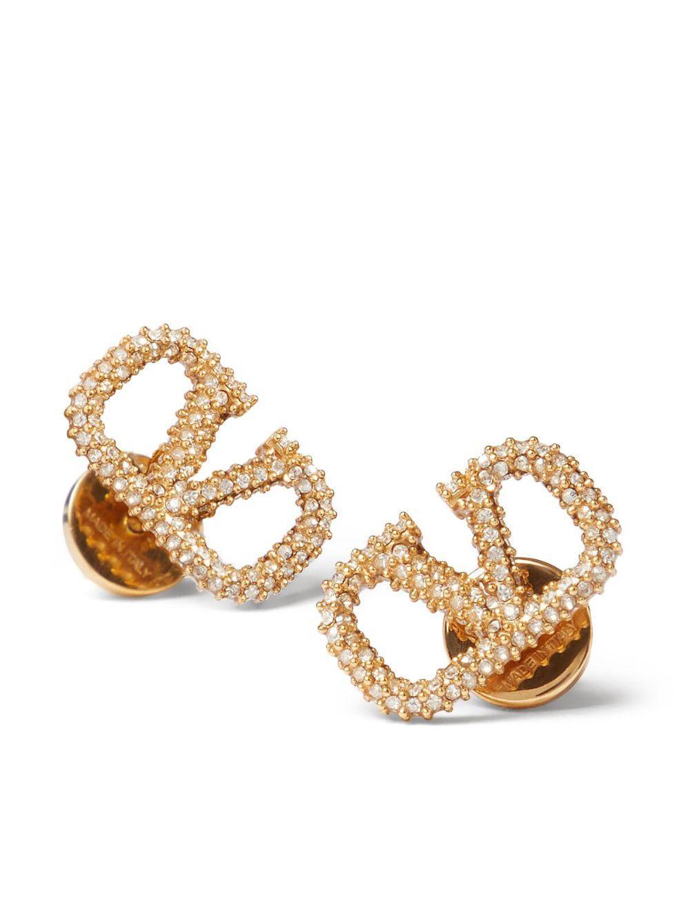 VLogo Signature crystal-embellished earrings Product Image