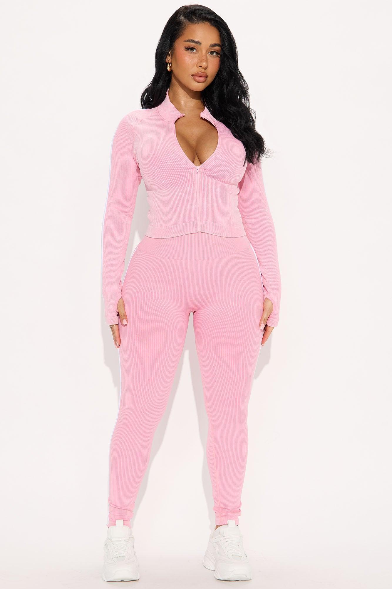 Court Social Seamless Ribbed Active Jacket - Bubblegum Pink Product Image