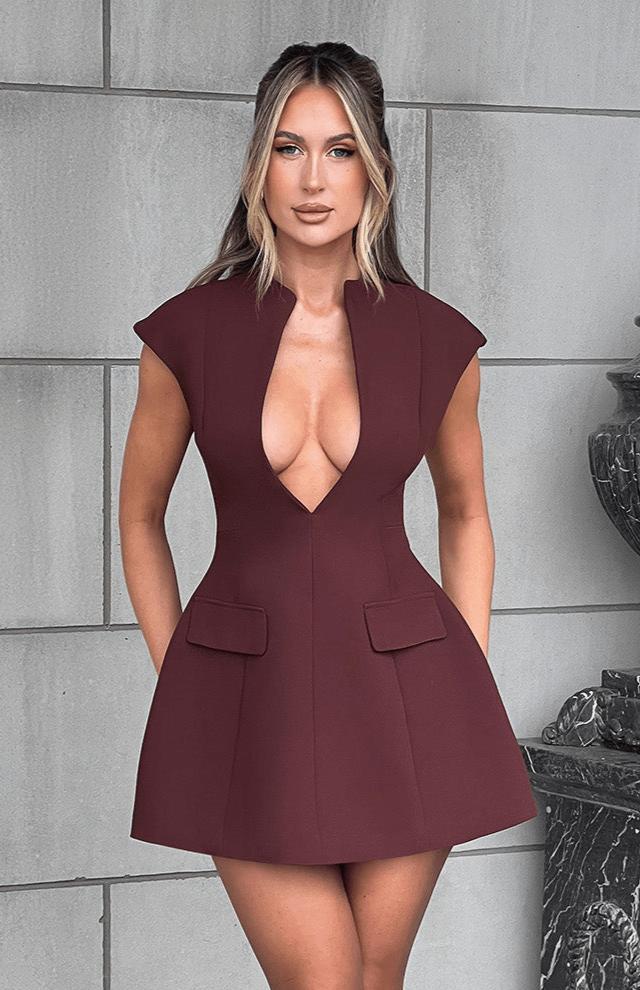 Suri Mini Dress - Brown Product Image