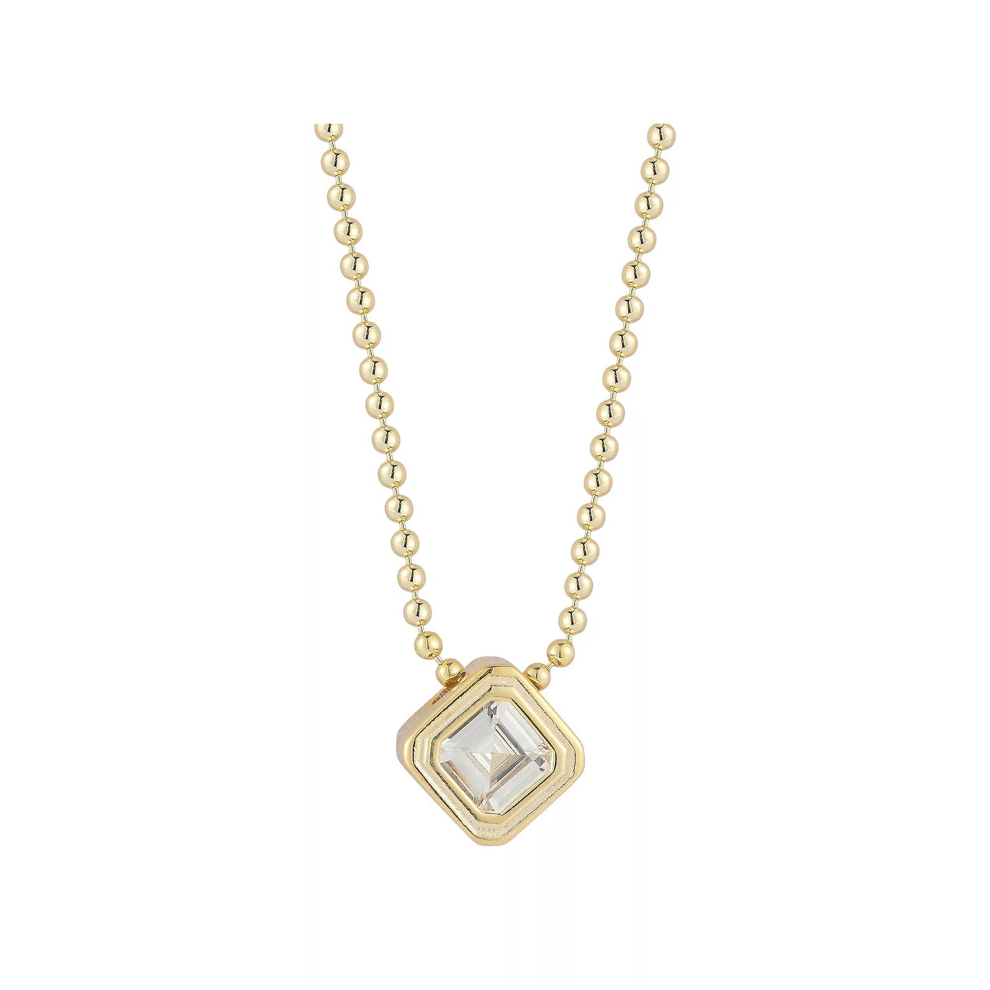 Sunkissed Sterling Cubic Zirconia Pendant Necklace, Women's, Size: 18", Gold Tone Product Image