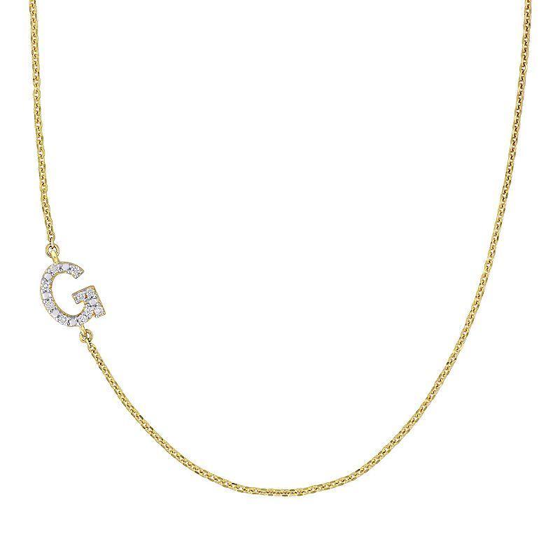 Stella Grace 14k Gold Diamond Accent Initial Necklace, Women's, Size: 18" Product Image