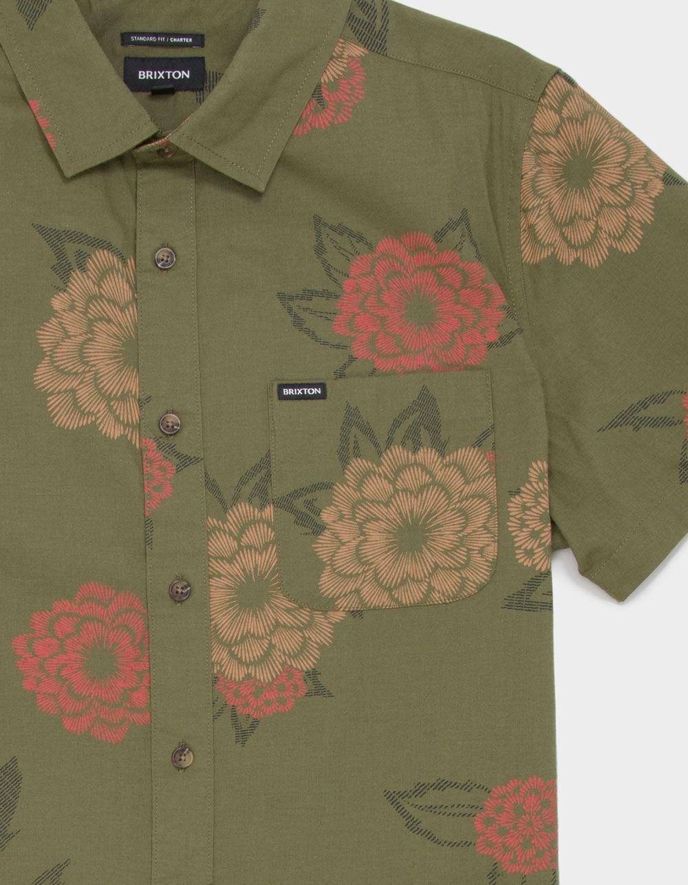 BRIXTON Charter Print Mens Button Up Shirt - BLACK Product Image