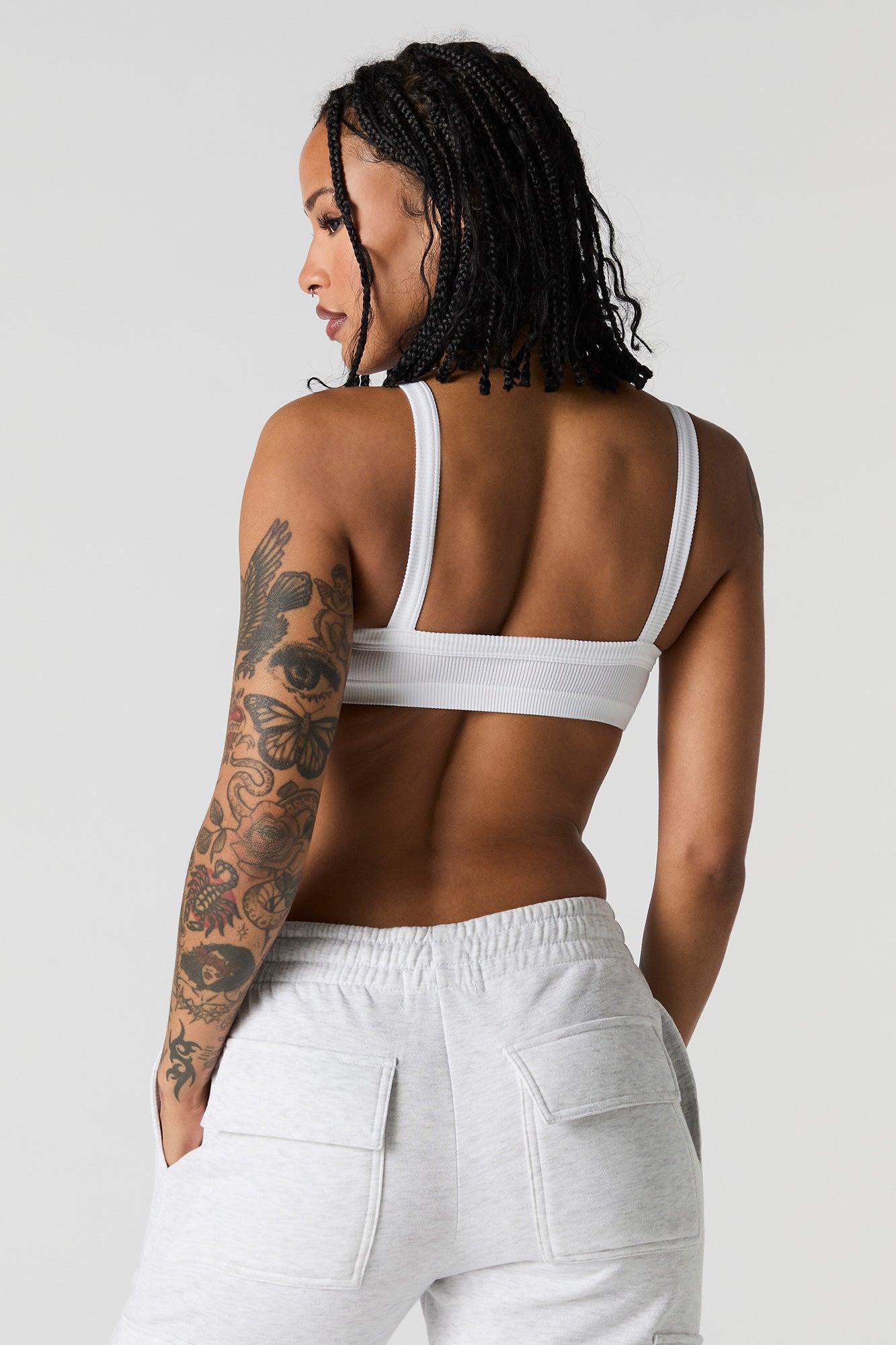 Seamless Ribbed Bralette with Built-In Cups Female Product Image