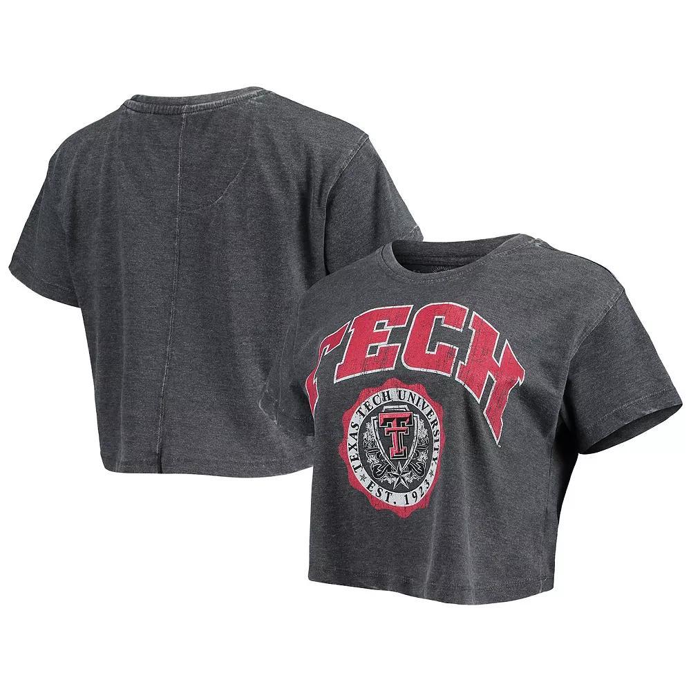 Women's Pressbox Black Texas Tech Red Raiders Edith Vintage Burnout Crop T-Shirt, Size: XL Product Image