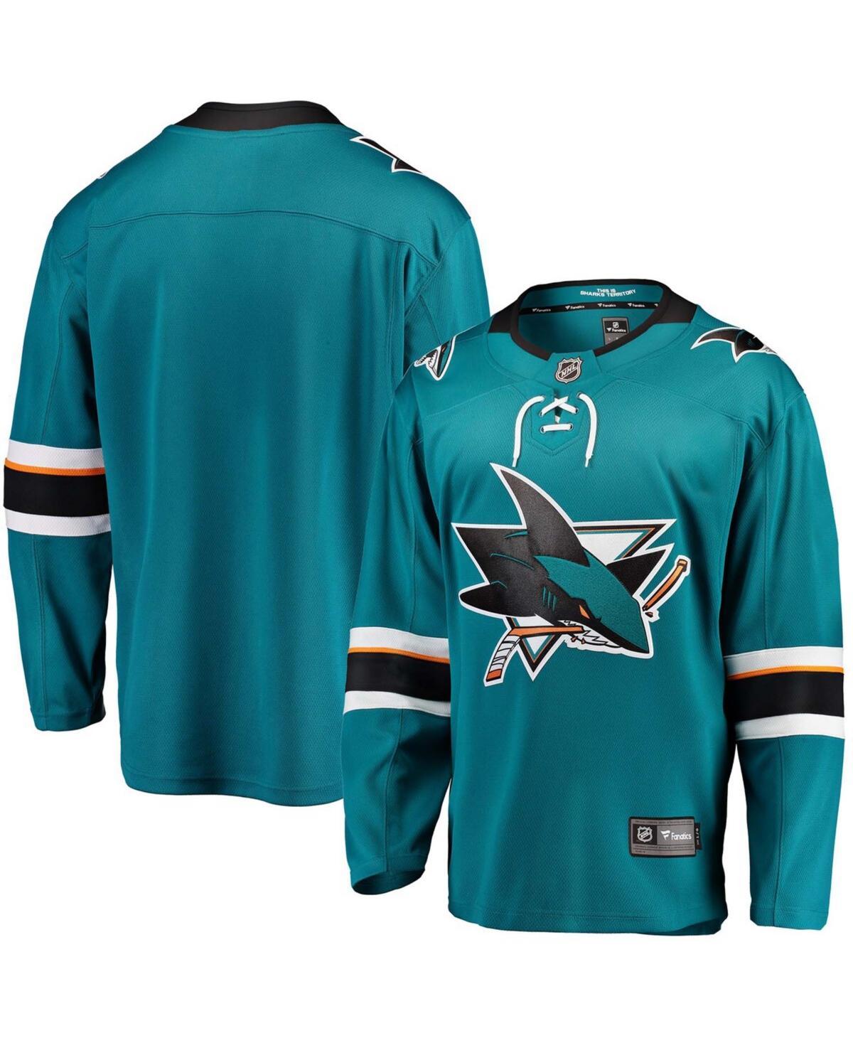 Men's Fanatics Branded Teal San Jose Sharks Breakaway Home Jersey, Size: Large, Sks Blue Product Image