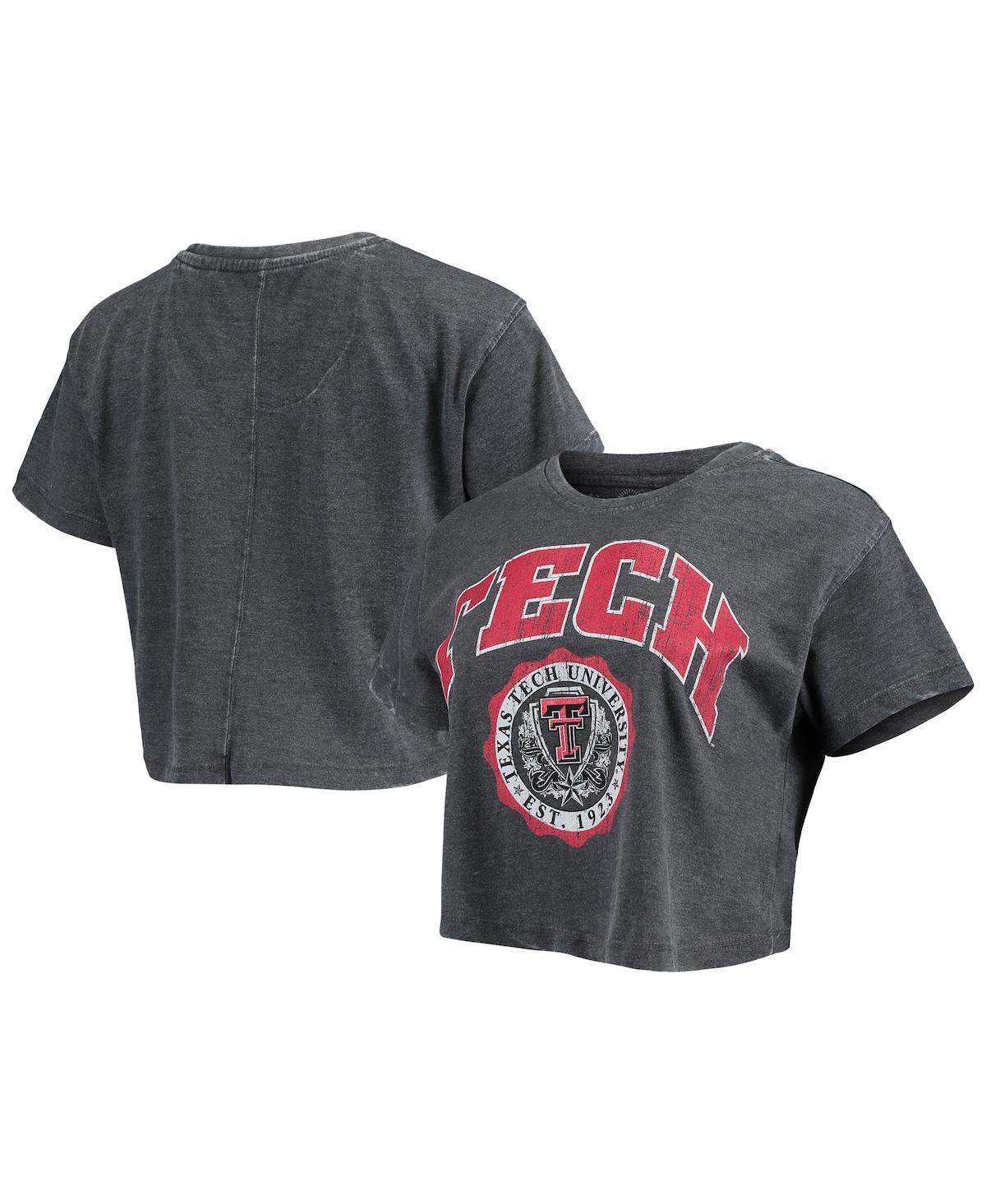 Women's Pressbox Black Texas Tech Red Raiders Edith Vintage Burnout Crop T-Shirt, Size: XL Product Image