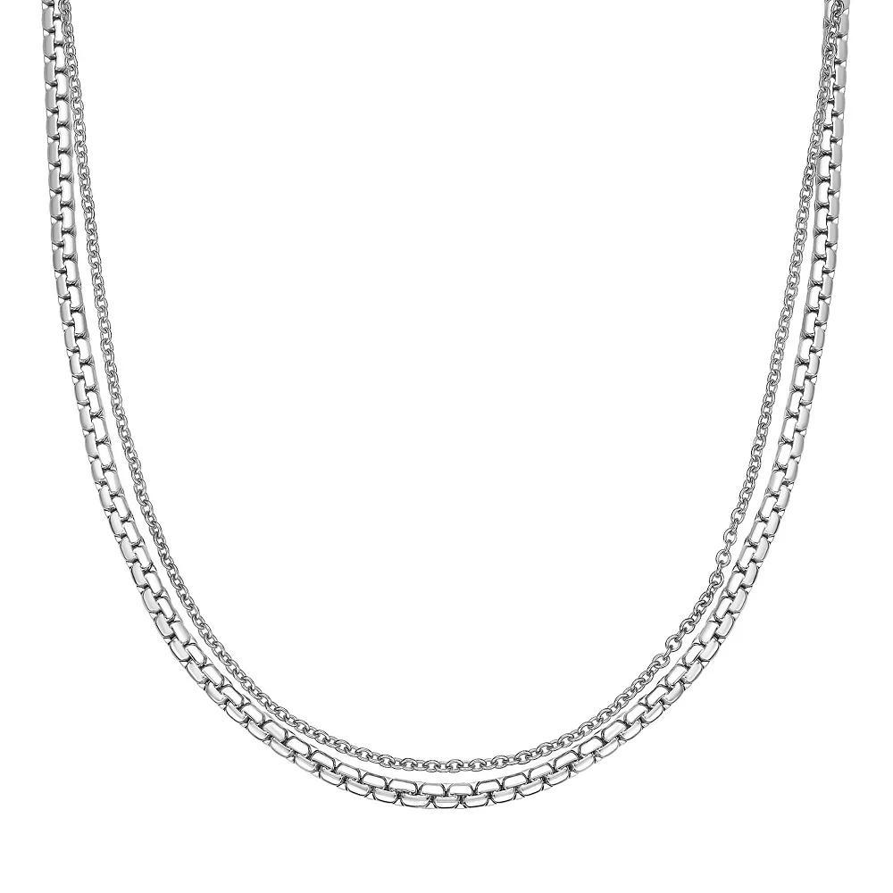 LYNX Stainless Steel Multistrand Layered Chain Necklace, Women's, Size: 22" Product Image