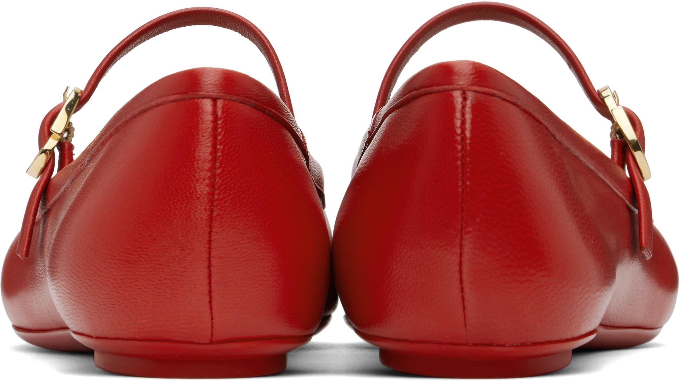 GIANVITO ROSSI Woman Ballet Flats Red Size 8 Leather In Red Nappa Product Image