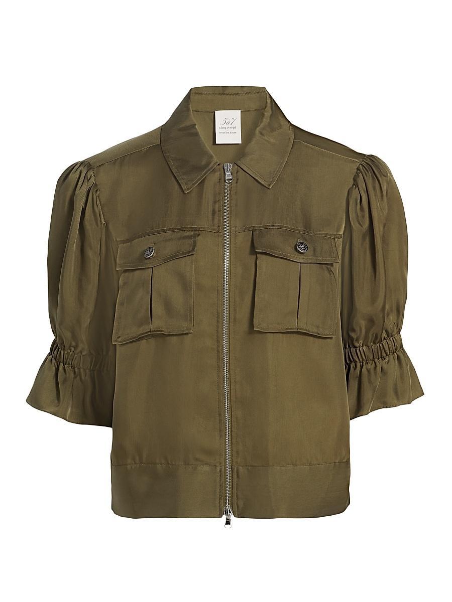 Womens Holly Puff-Sleeve Utility Jacket Product Image