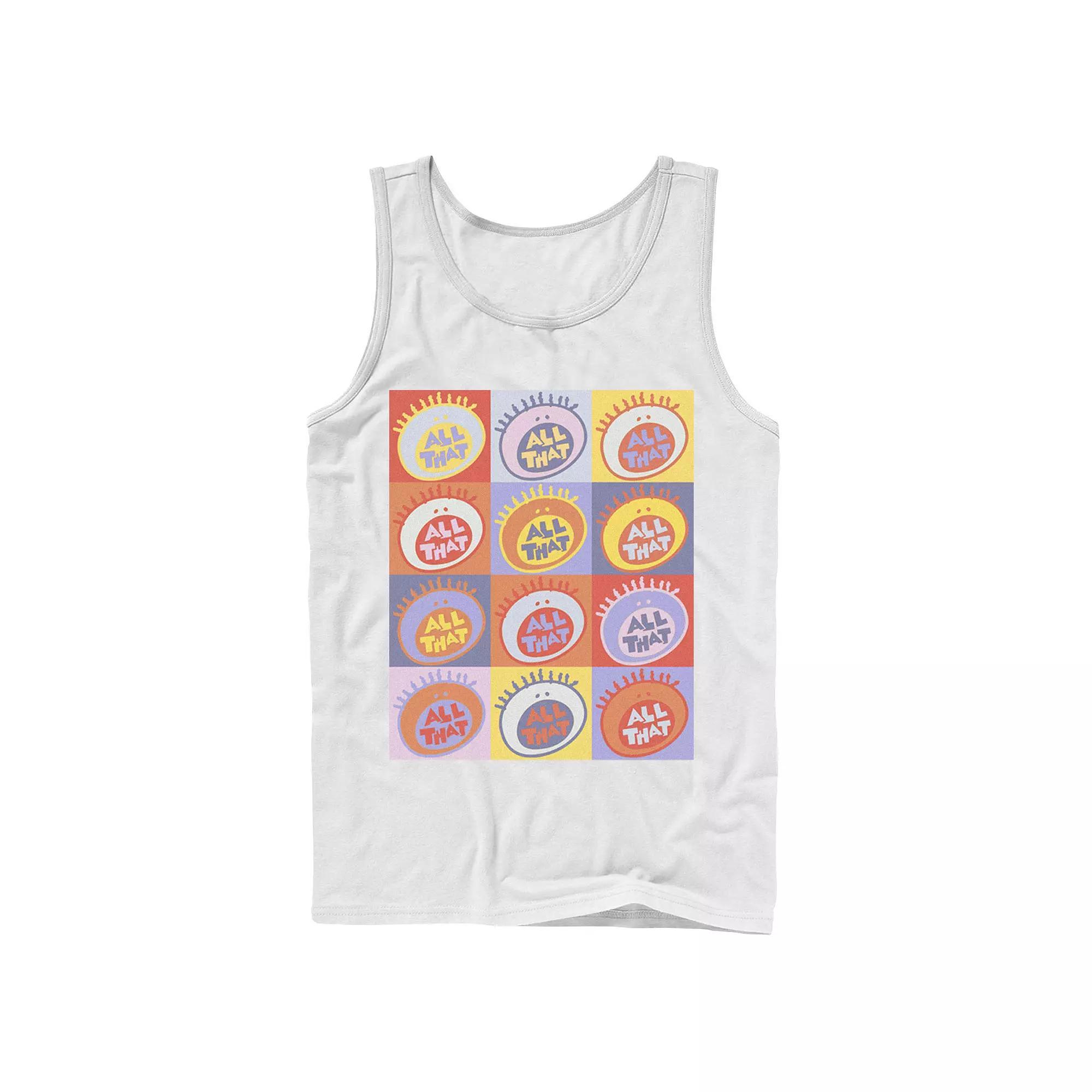 Men's Nickelodeon All That Classic Vintage Logo Panels Graphic Tank Top, Size: Large, White Product Image