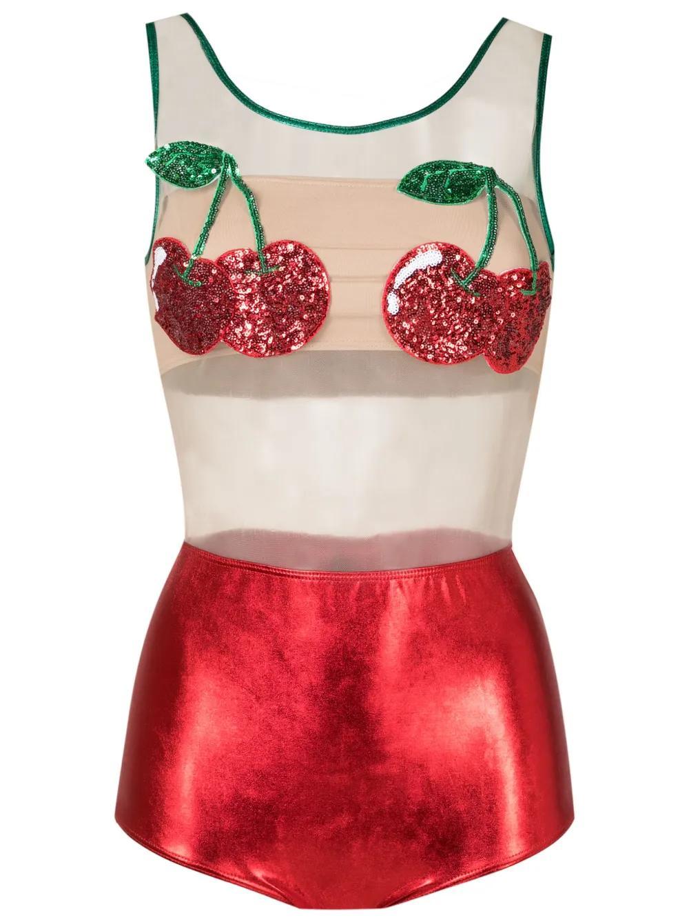 sequin-embellished metallic one-piece Product Image