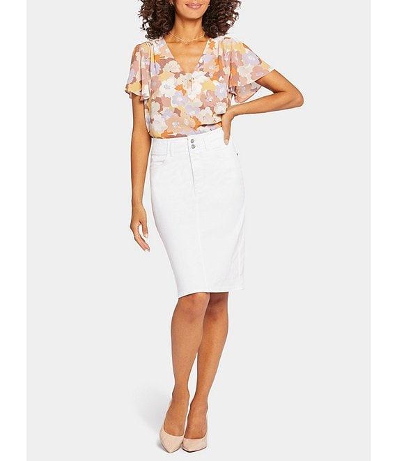 NYDJ Hollywood High Waisted 4-Pocket Style Pencil Denim Skirt Product Image
