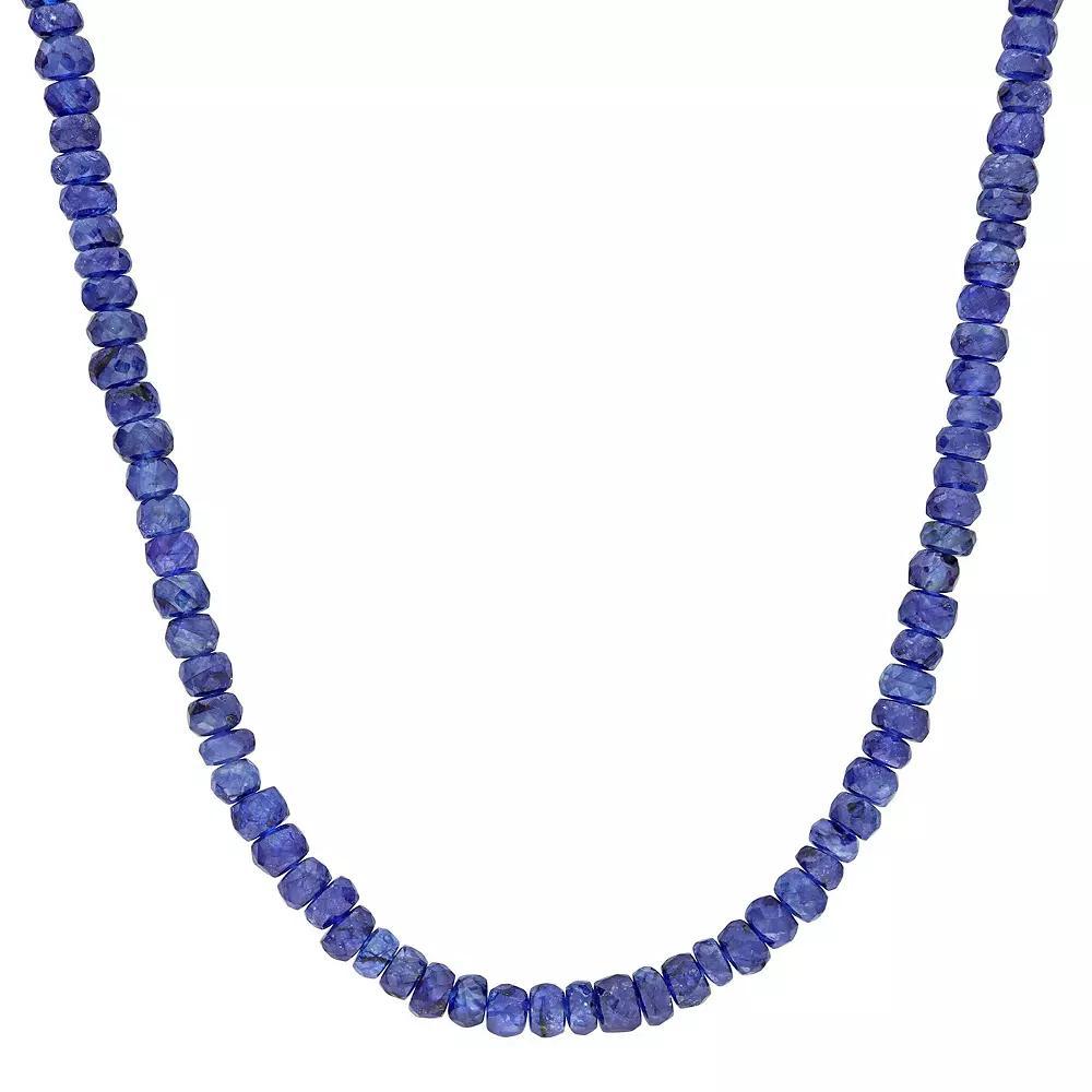 Stella Grace Sterling Silver Blue Sapphire Facetted Bead Necklace, Women's, Size: 17-19" ADJ Product Image