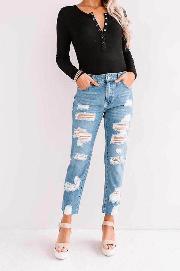 The Leslie High Waist Distressed Relaxed Skinny Product Image