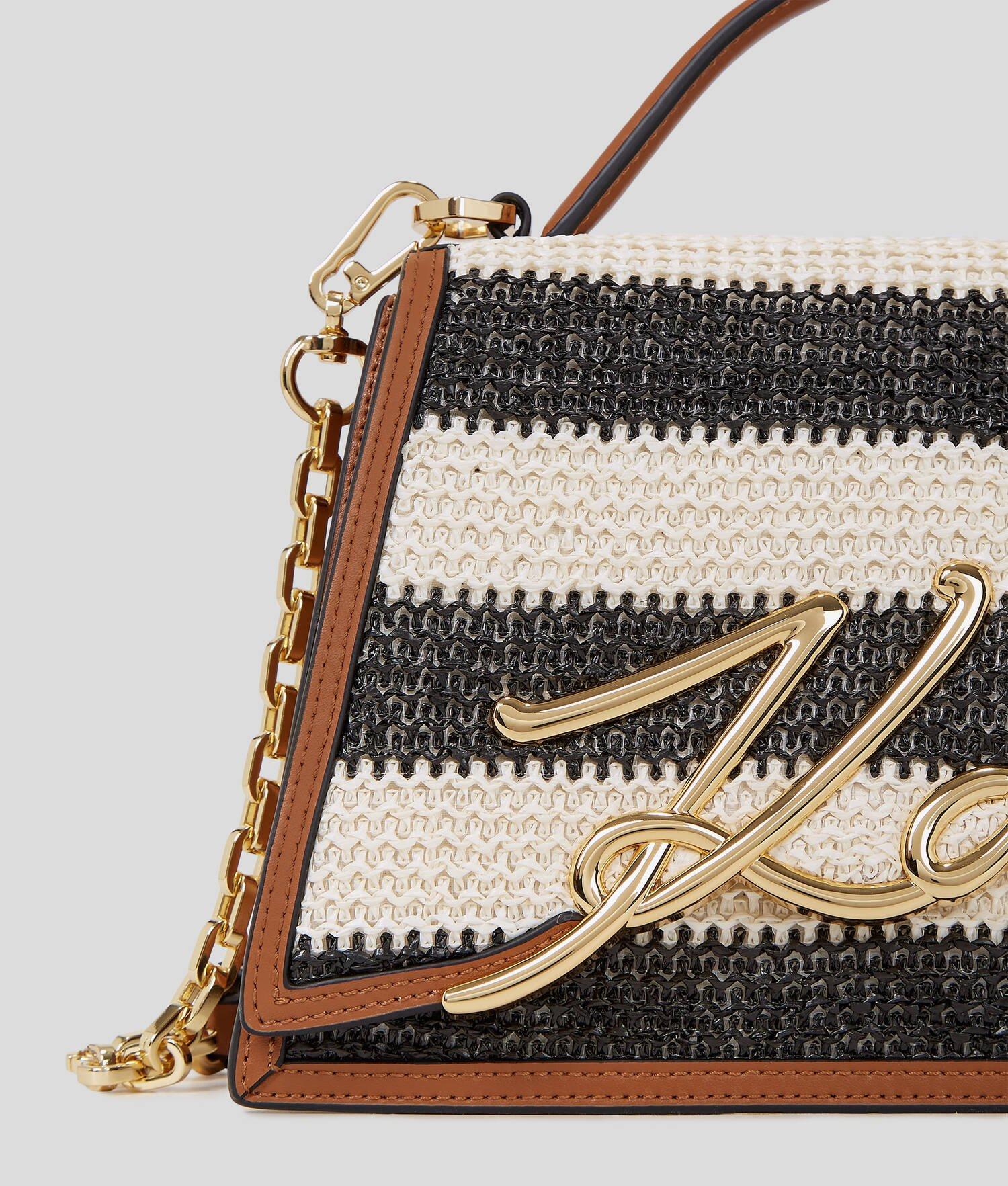 K/SIGNATURE MEDIUM RAFFIA CROSSBODY BAG Product Image